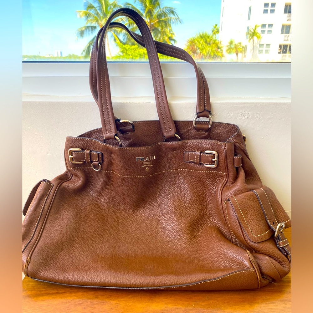Authentic PRADA Vitello Daino Shoulder/tote Bag
